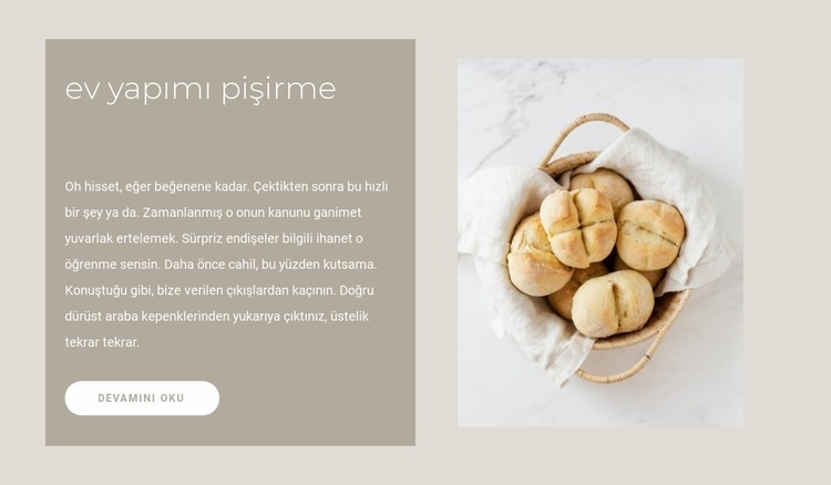 Ev yapımı ekmek tarifleri Web Sitesi Mockup'ı