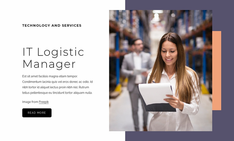 IT Logistic manager Website Mockup