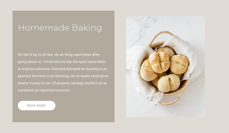 Homemade bread recipes Website Mockup