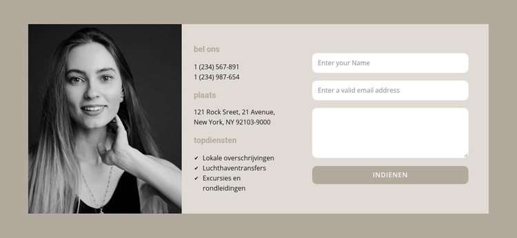 Contactformulier voor manager WordPress-thema