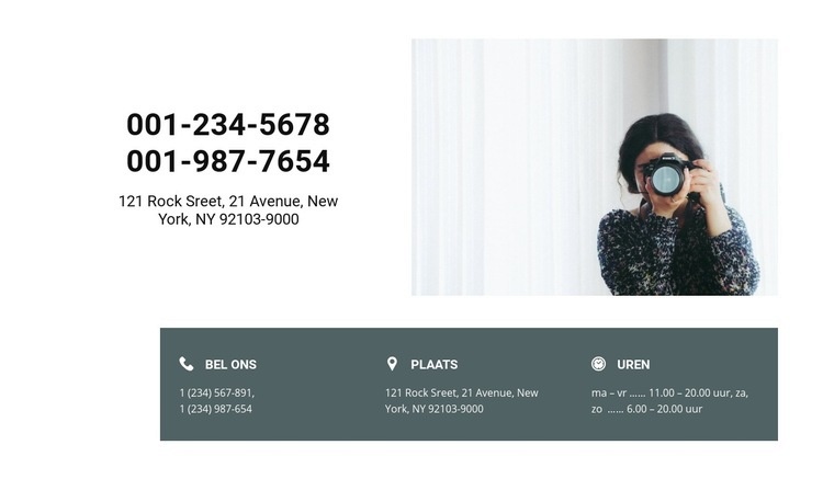 Fotograaf contacten Website mockup