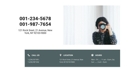 Photographer Contacts - One Page Template Inspiration