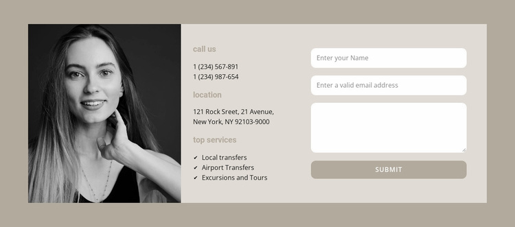 Manager contact form Website Design