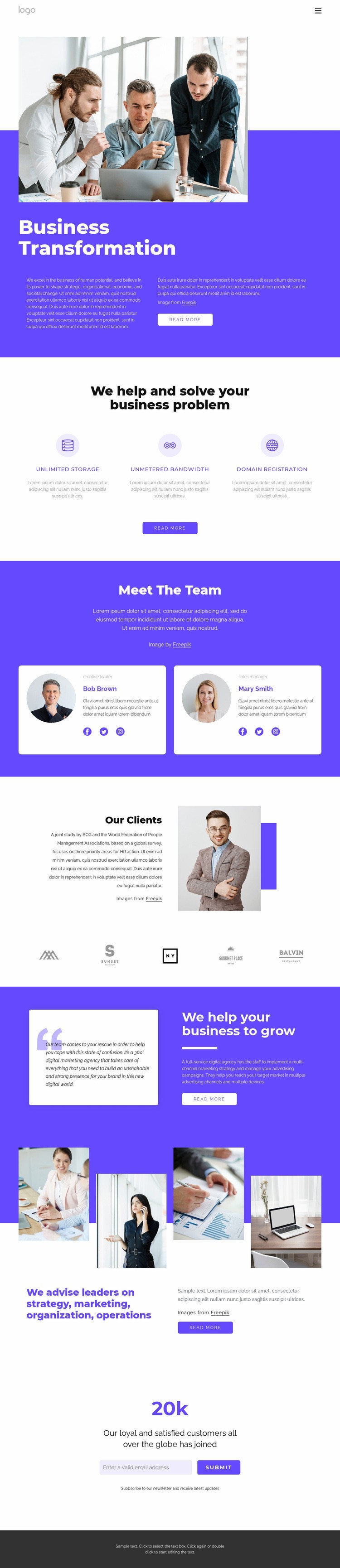 Global management consulting firm Homepage Design