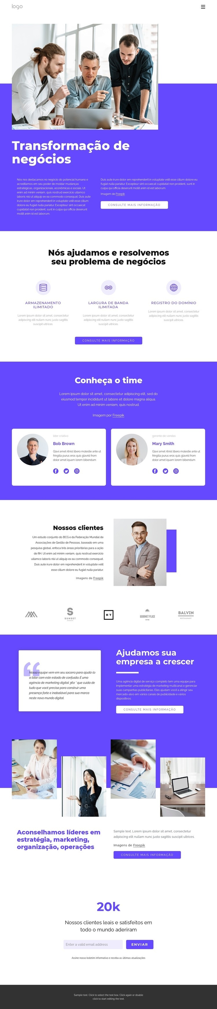 Empresa de consultoria de gestão global Design do site