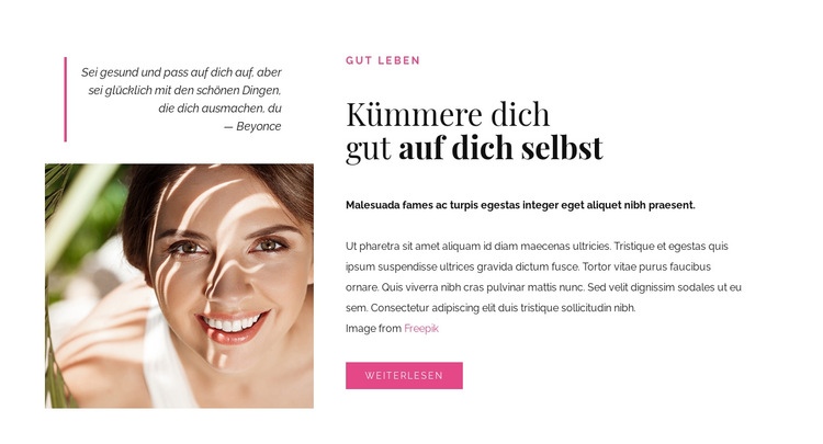 Pass gut auf dich auf HTML Website Builder