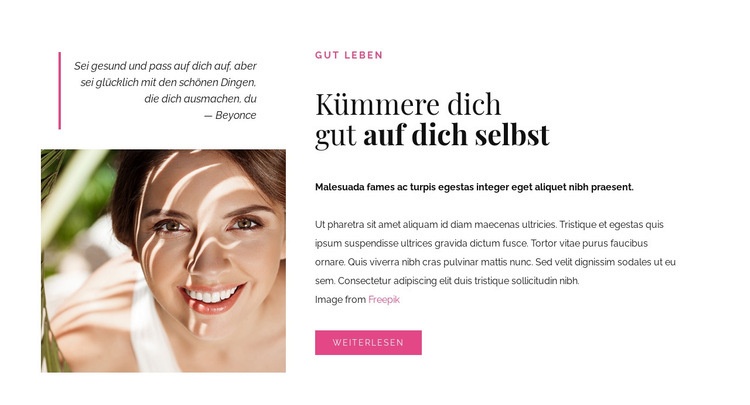 Pass gut auf dich auf Website Builder-Vorlagen