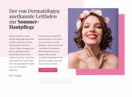 Website-Design Für Hautpflege Im Sommer