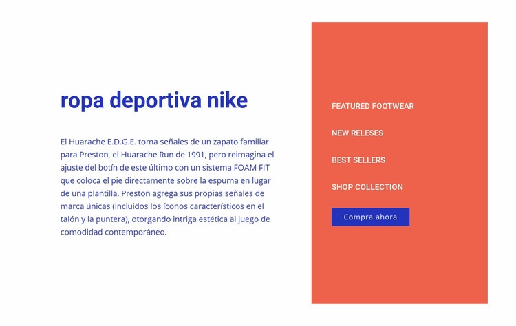 Nike ropa deportiva Creador de sitios web HTML