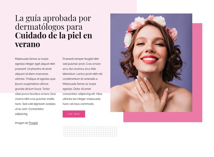 Cuidado de la piel de verano Diseño de páginas web