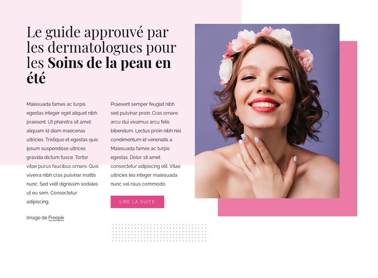 Soins de la peau d'été Créateur de site Web HTML