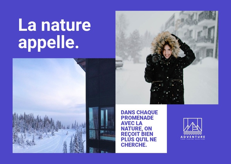 Balades dans la nature en hiver Maquette de site Web