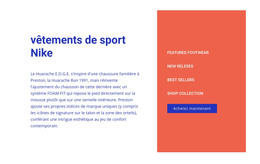 Vêtements De Sport Nike - Modèle De Page HTML