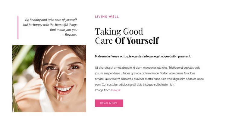 Good care of yourself Homepage Design