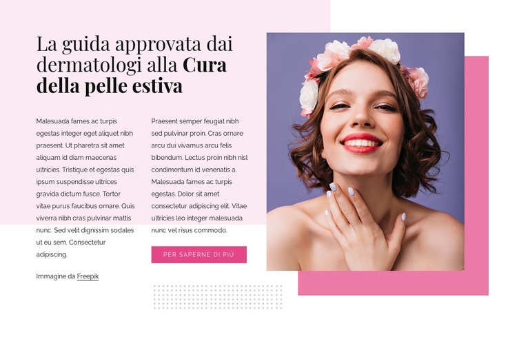 Cura della pelle estiva Progettazione di siti web