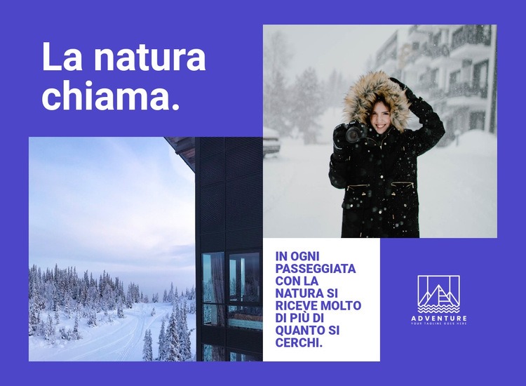 Passeggiate nella natura invernale Un modello di pagina