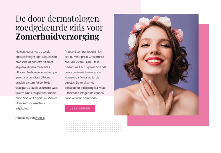 Zomer huidverzorging Html Website Builder