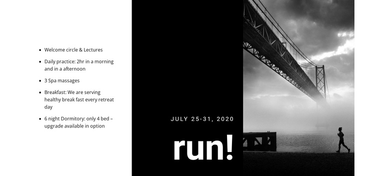 Family run club One Page Template