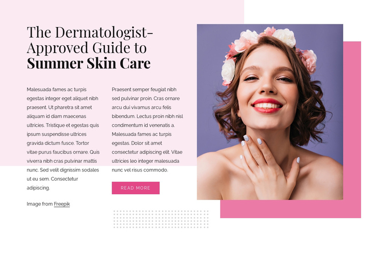 Summer skin care One Page Template