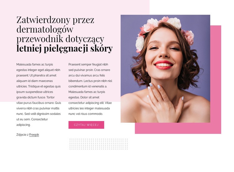 Letnia pielęgnacja skóry Szablon HTML5