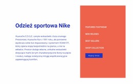 Odzież Sportowa Nike - Szablon Jednej Strony