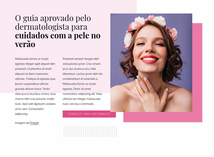 Cuidados com a pele de verão Design do site