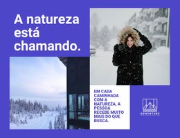Caminhadas Na Natureza De Inverno - Modelo HTML5 Profissional Personalizável