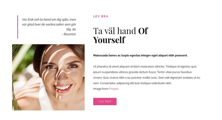 Ta hand om dig själv CSS -mall