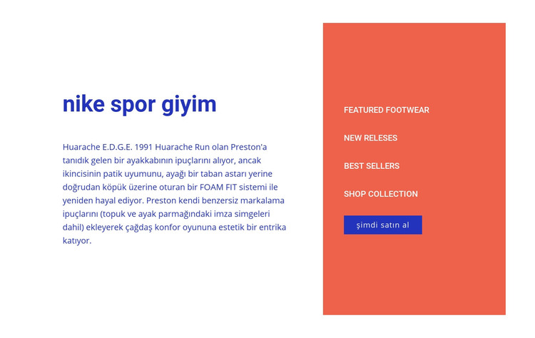 Nike spor giyim HTML Şablonu