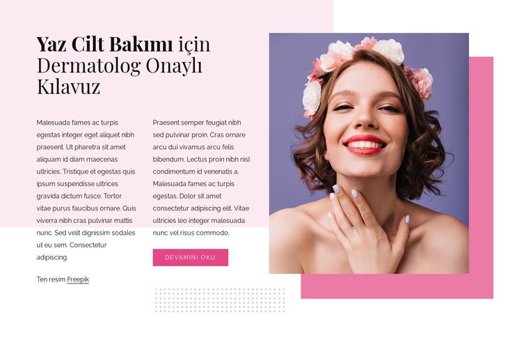 Yaz cilt bakımı Html Web Sitesi Oluşturucu