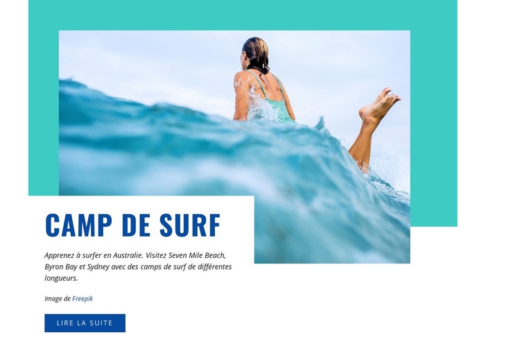 Camp de surf sportif Conception de site Web