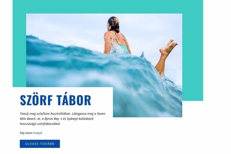 Sport szörf tábor Weboldal sablon