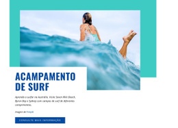 Modelo Exclusivo De Uma Página Para Acampamento De Surfe Esportivo