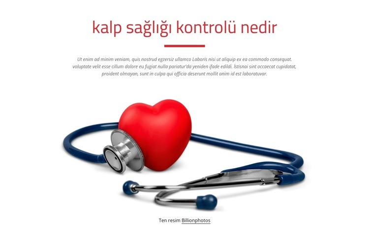 Kalp kontrolü Web Sitesi Mockup'ı