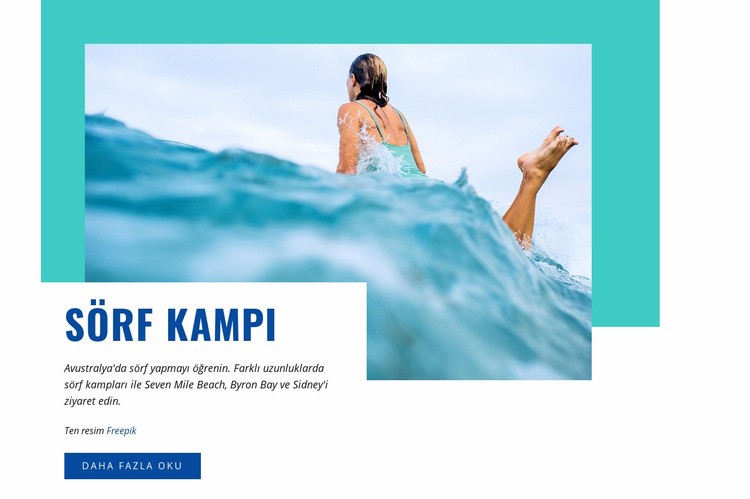 Spor sörf kampı Web Sitesi Mockup'ı