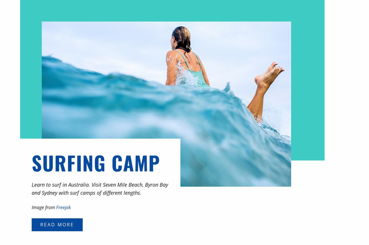Sport surfing camp  Website Mockup
