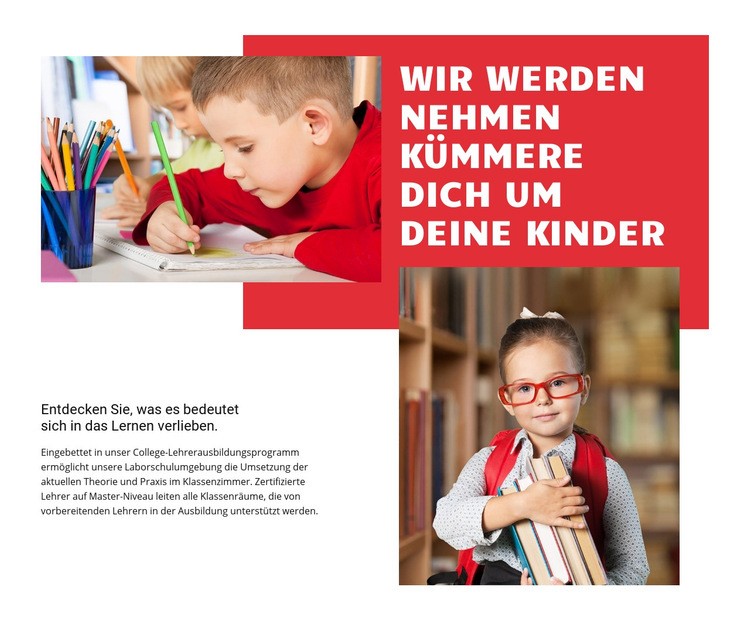 Schlüssel zur Entwicklung der Talente von Kindern Website Builder-Vorlagen