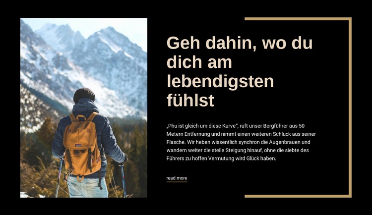 Die Abenteuer haben kein Ende Landing Page