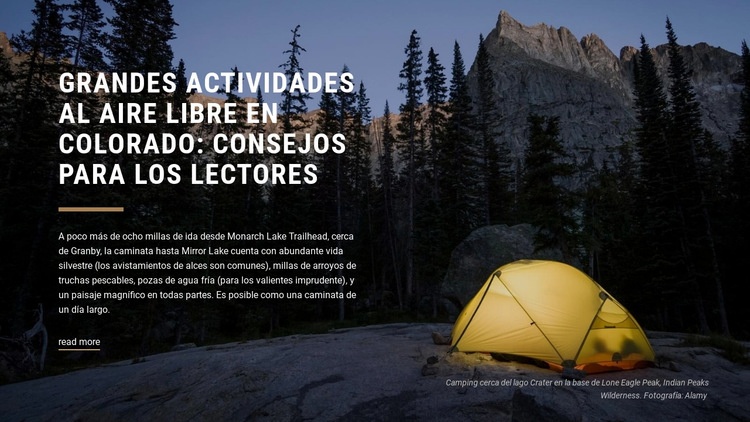 Grandes actividades al aire libre Diseño de páginas web