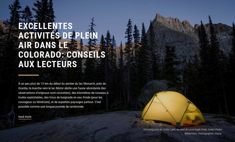 Super activités de plein air Modèles de constructeur de sites Web