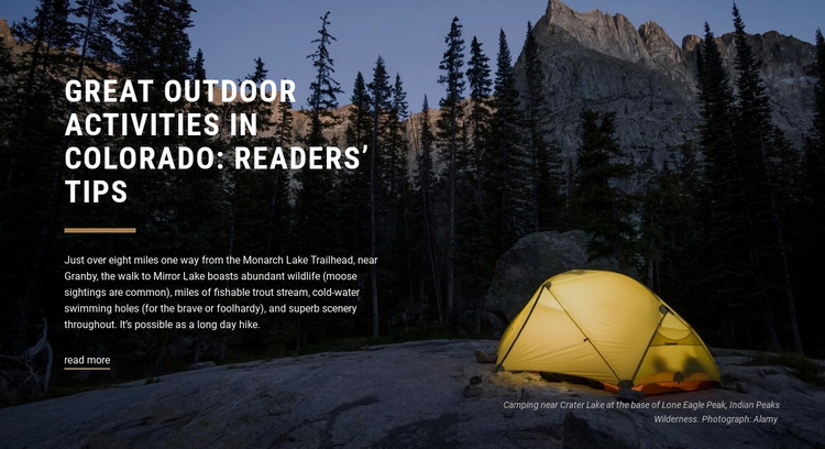 Great outdoor activities  Homepage Design