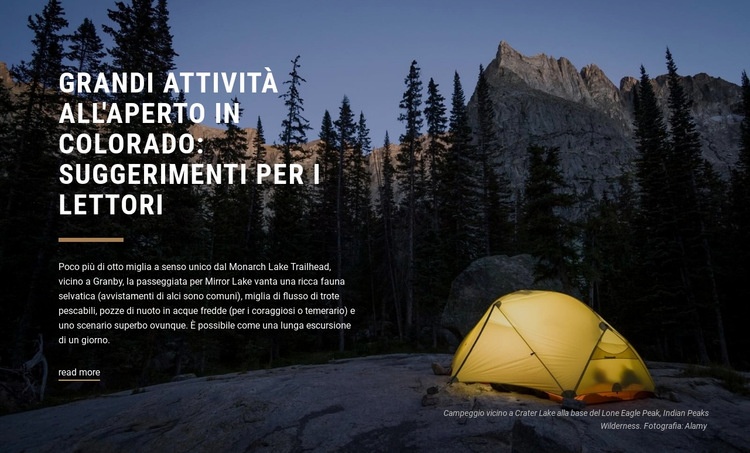 Grandi attività all'aperto Mockup del sito web