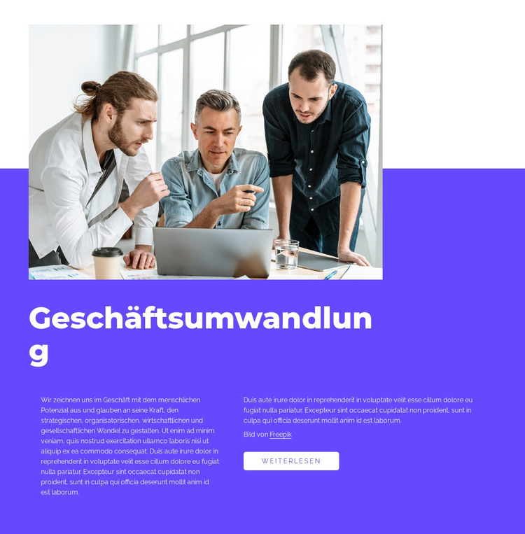 Unsere Arbeit ist transformativ HTML-Vorlage