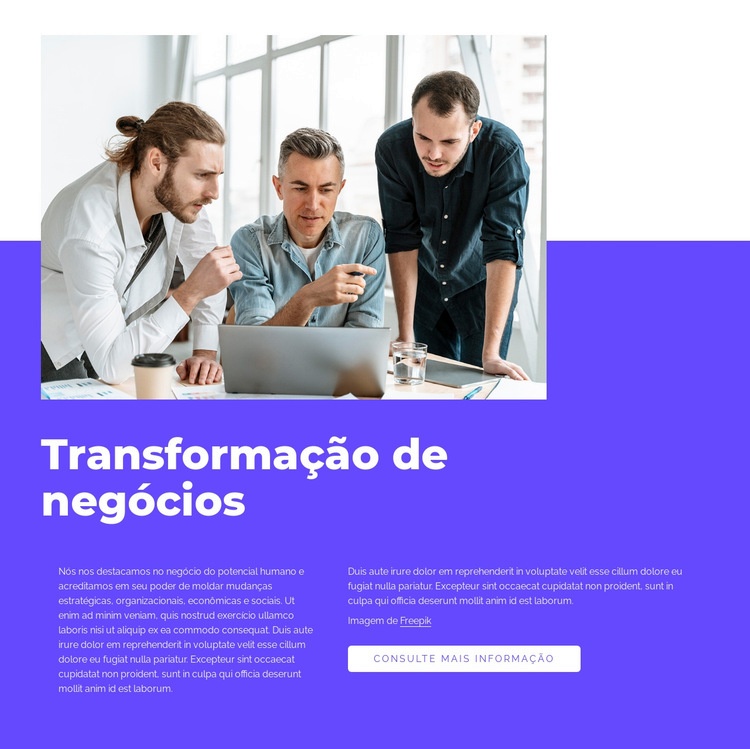 Nosso trabalho é transformador Construtor de sites HTML