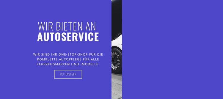 Wir bieten Autoservices HTML Website Builder