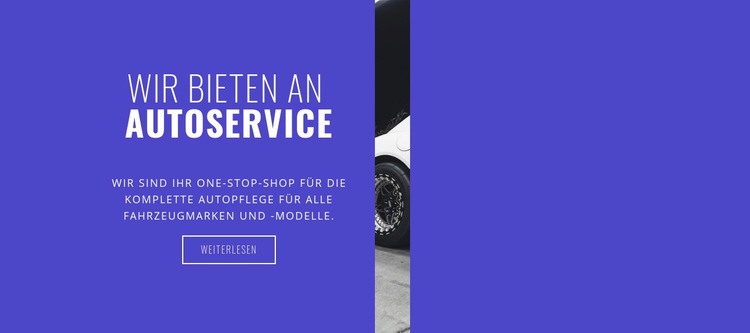 Wir bieten Autoservices Landing Page