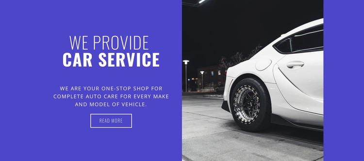 Wij bieden autoservices Website mockup