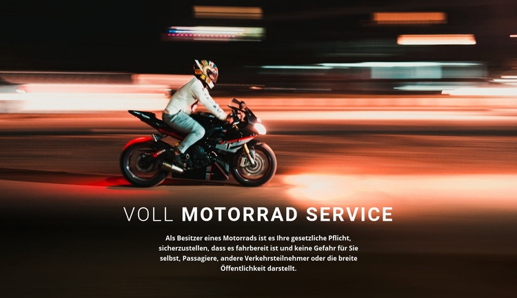 Voller Motorrad-Service Eine Seitenvorlage
