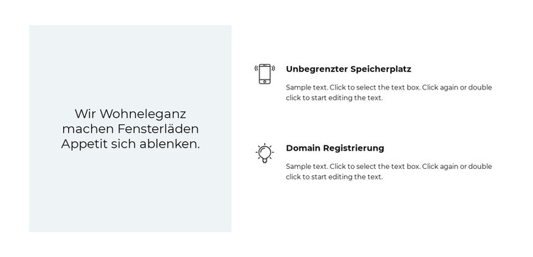 Zwei Vorteile und ein Angebot Website Builder-Vorlagen