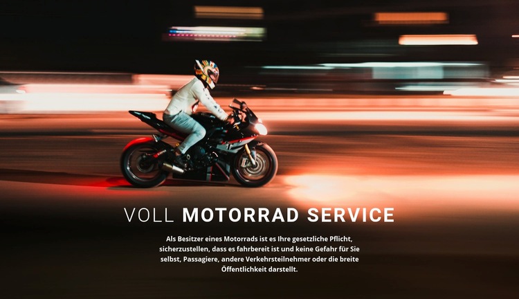 Voller Motorrad-Service Website-Modell